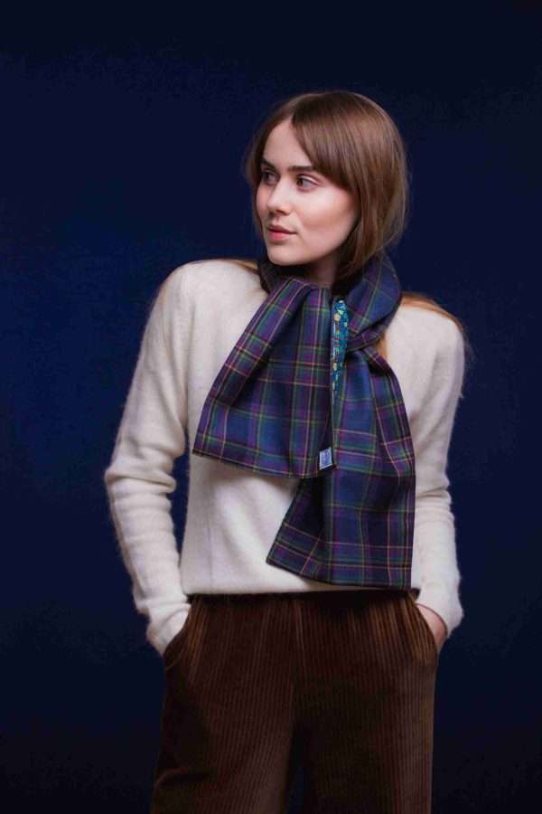 Highland Mist tartan Liberty Lined Long Scarf - Image 2