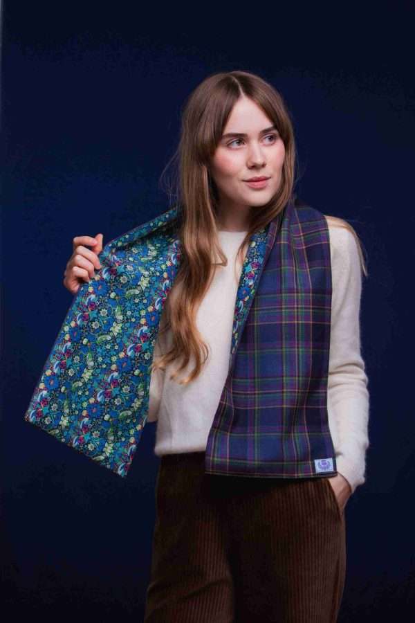 Highland Mist tartan Liberty Lined Long Scarf - Image 3