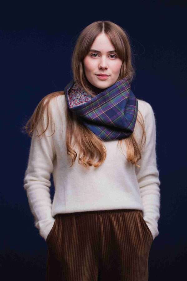 Highland Mist Tartan Liberty Lined Cowl - Image 2