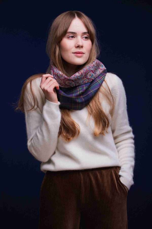Highland Mist Tartan Liberty Lined Cowl