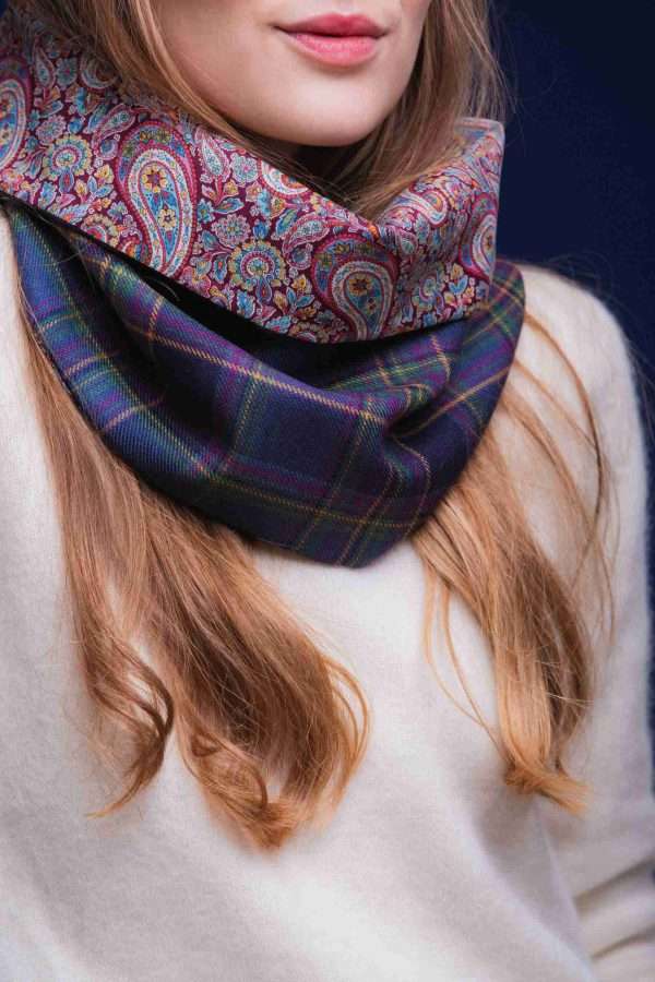 Highland Mist Tartan Liberty Lined Cowl - Image 3
