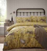 RABBIT MEADOW OCHRE WITH THROW PORTFOLIO PRINT scaled