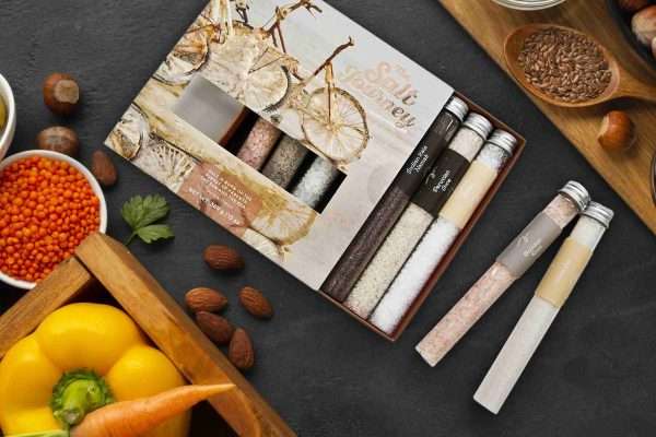 Salt Journey | Spice Gift Set | 8 Gourmet World Finishing Salts in Glass Test Tubes - Image 2
