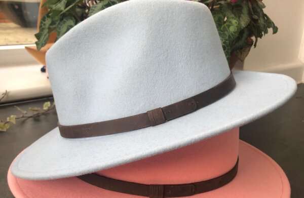 WhatsApp Image 2021 01 29 at 09.12.40 Grey wool felt fedora hat with feather pin. My wool felt fedora hats are beautifully made, water resistant & come complete with a detachable natural game feather pin. Available in sizes; Extra small 53-54cm,  Small 55-56cm & Medium 57-59cm The fedora hat is made from 100% wool felt and suitable to be worn in all weathers.  If the hat does get wet just leave it to dry flat & naturally.