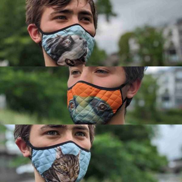 Cat and dogs face covering