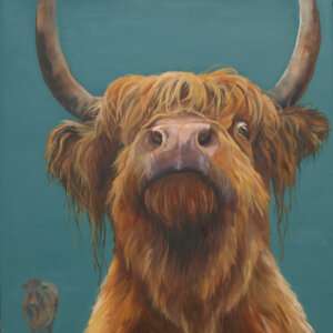 the highland way90x90cmeepwhite Good quality canvas print of a Highland cow painting. All animal prints are stretch on a deep canvas frame, produced using high quality canvas, light fast inks, and strong MDF wood frames.The canvas print is available in different sizes. The edges of the canvas are white. Free postage in the UK