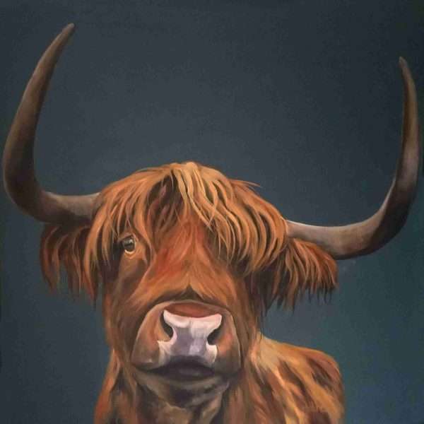 The importance of being idle Highland cow canvas print