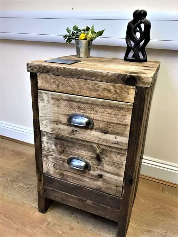 Bedroom Side Table - Office Storage Unit - Using Reclaimed Wooden Scaffold Boards. - Image 2