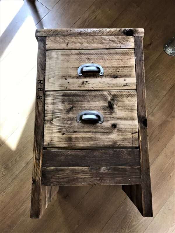 Bedroom Side Table - Office Storage Unit - Using Reclaimed Wooden Scaffold Boards. - Image 6