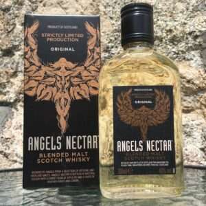 Angels' Nectar Blended Malt Scotch Whisky - Original 40% / 200ml 1 AN200 Inspired by the 'Angels' share', that's the traditional name given to the whisky lost to evaporation during maturation, Angels' Nectar is our collection of Blended Malt and Single Malt Scotch Whiskies, allowing you to explore contrasting styles of Scotch Whisky. All are bottled at natural colour, just the way the Angels enjoy their dram. <span class="font-headings">Our Angels' Nectar Original has been blended from a selection of the finest Speyside and Highland malts and bottled at 40%. It has a wonderful sweet nose akin to apple pie in the oven, with a hint of heather honey and lemon on the taste.</span> The 200ml makes for a great Thank You gift. <span class="font-headings">Enjoy straight up, with ice, with water on the side, or with ginger ale. Cheers!</span> 40% / 200ml Age: Only available to those over 18. Delivery: Price includes delivery within the UK. <ul> <li></li> </ul>