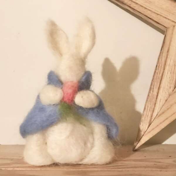 Handmade Felted Freestanding Bunny Rabbit