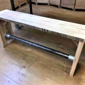 Ashwood - Industrial Scaffold Board Bench with Steel Scaffold Tube Seating
