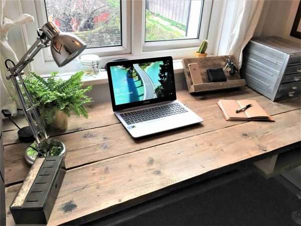 Ashwood Desk - Office Desk, Custom Made From Reclaimed Scaffold Boards For Rustic, Industrial Look - Image 3