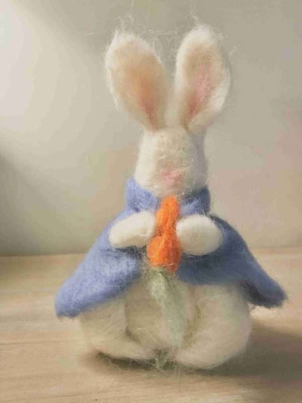 E383E3DA 1635 4FA3 9F55 686450BF2C67 scaled Freestanding needle felted handmade bunny rabbit. A perfect alternative Easter present or new baby gift.