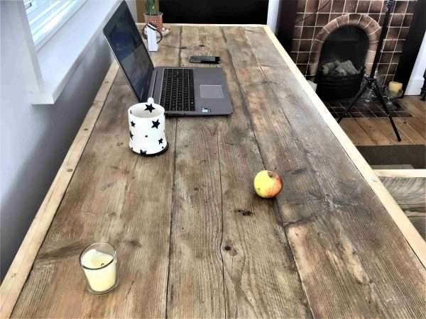 Richmond Corner Desk Office Desk, Custom Made From Reclaimed Scaffold Boards For Rustic, Industrial Look - Image 4