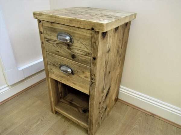 Bedroom Side Table With Shelf - Office Storage Unit - Using Reclaimed Wooden Scaffold Boards. - Image 8