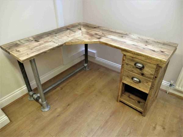 Ashwood - Corner Two board Mitre Desk with under desk Cupboard, Storage Unit - Image 2
