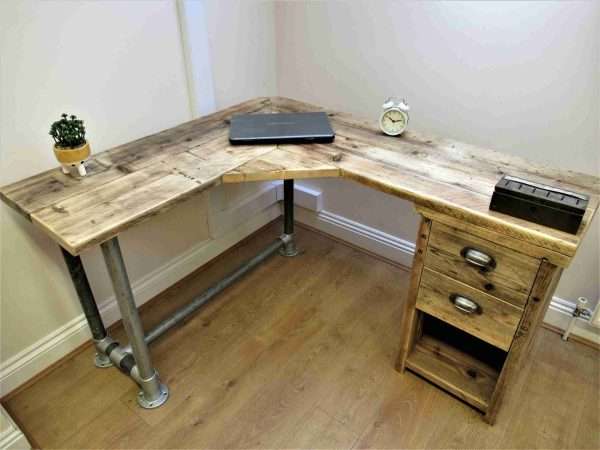 Ashwood - Corner Two board Mitre Desk with under desk Cupboard, Storage Unit - Image 6