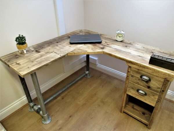 Bedroom Side Table With Shelf - Office Storage Unit - Using Reclaimed Wooden Scaffold Boards. - Image 3