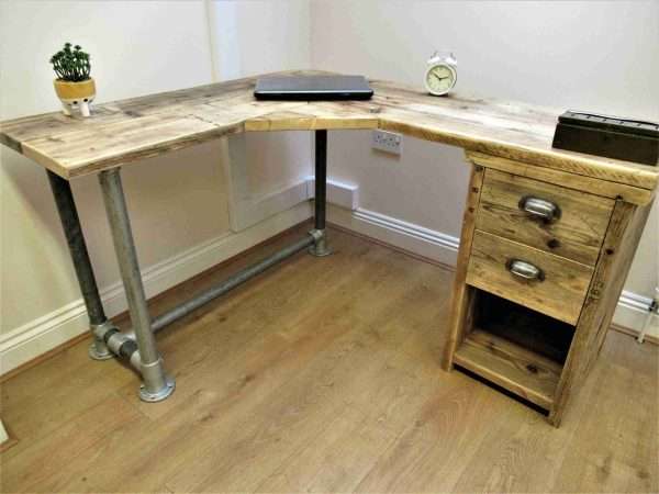 Ashwood - Corner Two board Mitre Desk with under desk Cupboard, Storage Unit - Image 7