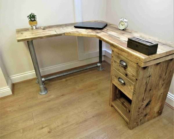 Ashwood - Corner Two board Mitre Desk with under desk Cupboard, Storage Unit - Image 8