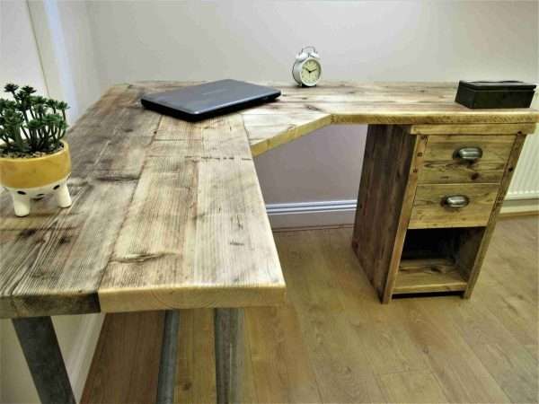 Ashwood - Corner Two board Mitre Desk with under desk Cupboard, Storage Unit - Image 9