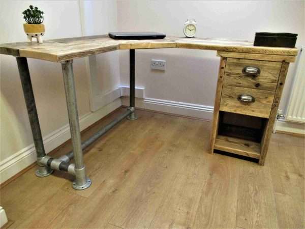 Ashwood - Corner Two board Mitre Desk with under desk Cupboard, Storage Unit - Image 11