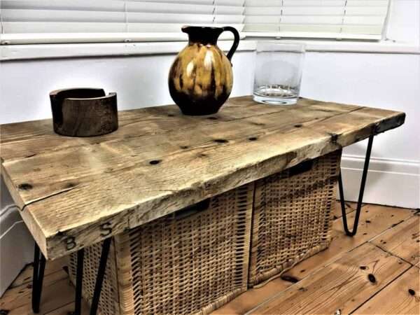 Bruntsfield Coffee Table - Scaffold Board Coffee Table with Hairpin Legs. Reclaimed materials only. - Image 10