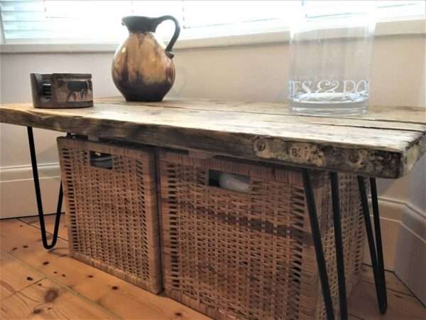 Bruntsfield Coffee Table - Scaffold Board Coffee Table with Hairpin Legs. Reclaimed materials only. - Image 6