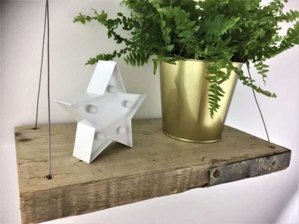 Oakridge mini shelf - Hanging Shelf Made From Reclaimed Scaffold Boards - Hanging Rope Shelf - Plant Shelf - Mini Shelf - Image 8