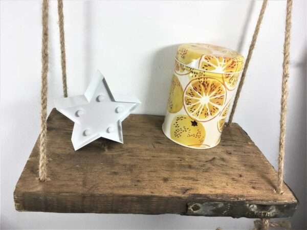 Oakridge mini shelf - Hanging Shelf Made From Reclaimed Scaffold Boards - Hanging Rope Shelf - Plant Shelf - Mini Shelf - Image 4