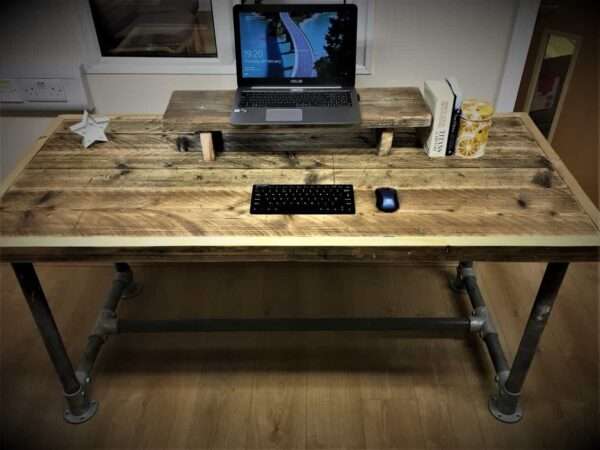 Ashwood Desk - Office Desk, Custom Made From Reclaimed Scaffold Boards For Rustic, Industrial Look - Image 8
