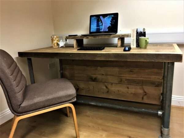 Ashwood Desk - Office Desk, Custom Made From Reclaimed Scaffold Boards For Rustic, Industrial Look - Image 5