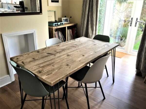 Dining Table, Custom Made From Reclaimed Scaffold Boards For Rustic, Industrial