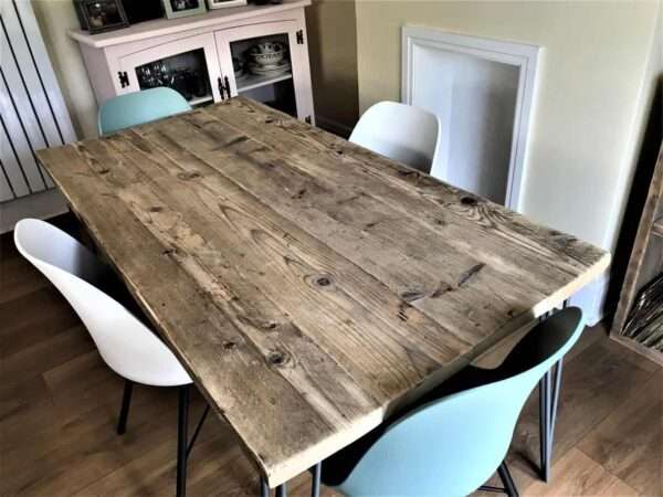 Dining Table, Custom Made From Reclaimed Scaffold Boards For Rustic, Industrial - Image 6