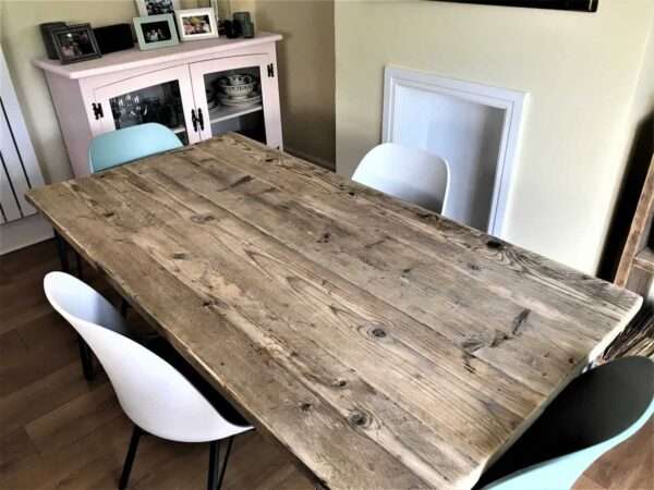 Dining Table, Custom Made From Reclaimed Scaffold Boards For Rustic, Industrial - Image 5