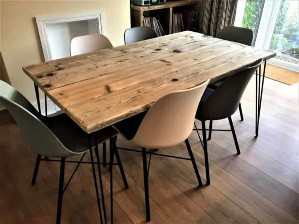 Dining Table, Custom Made From Reclaimed Scaffold Boards For Rustic, Industrial - Image 4
