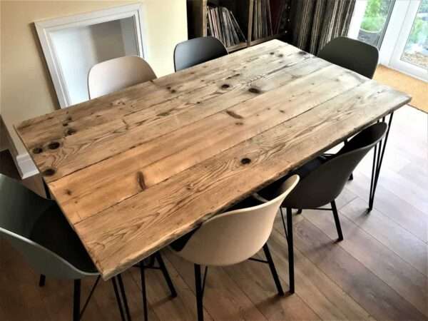 Dining Table, Custom Made From Reclaimed Scaffold Boards For Rustic, Industrial - Image 3