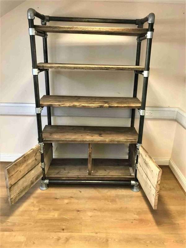 Shelving unit, Cupboard - Office Storage Unit - Using Reclaimed Wooden Scaffold Boards. - Image 4