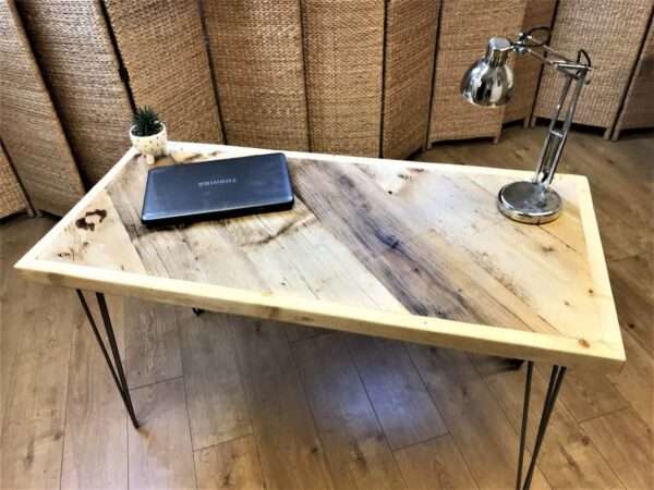 Diagonal Desk, Dining Table, Reclaimed Scaffold Boards, Hairpin Legs, Tubes - Image 3