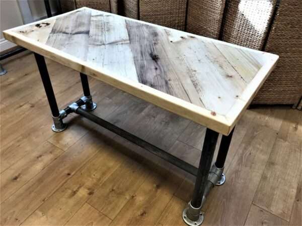 Diagonal Desk, Dining Table, Reclaimed Scaffold Boards, Hairpin Legs, Tubes - Image 5