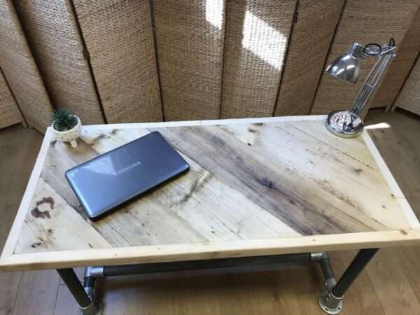 Diagonal Desk, Dining Table, Reclaimed Scaffold Boards, Hairpin Legs, Tubes - Image 4