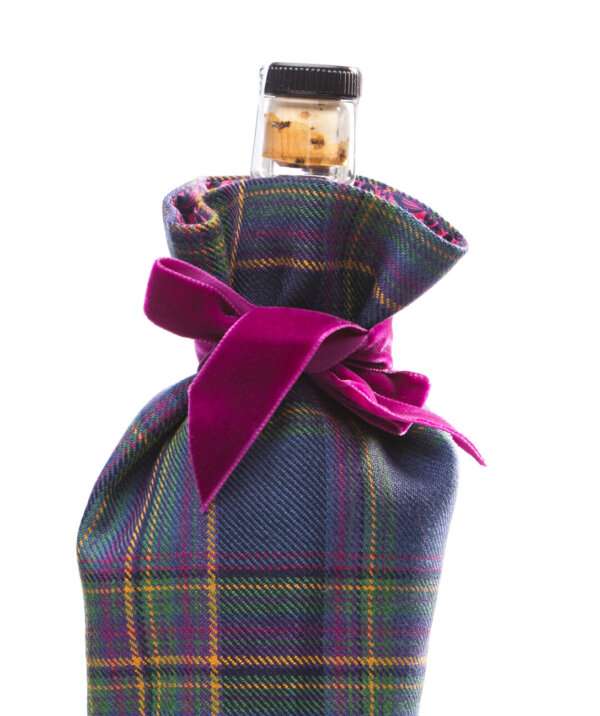 Highland Mist Tartan & Liberty Print Luxury Scottish Bottle Bag - Image 3
