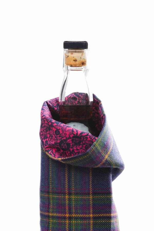 Highland Mist Tartan & Liberty Print Luxury Scottish Bottle Bag - Image 2