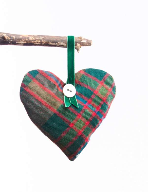 John Muir Way Tartan Scented Herb Hanging Heart