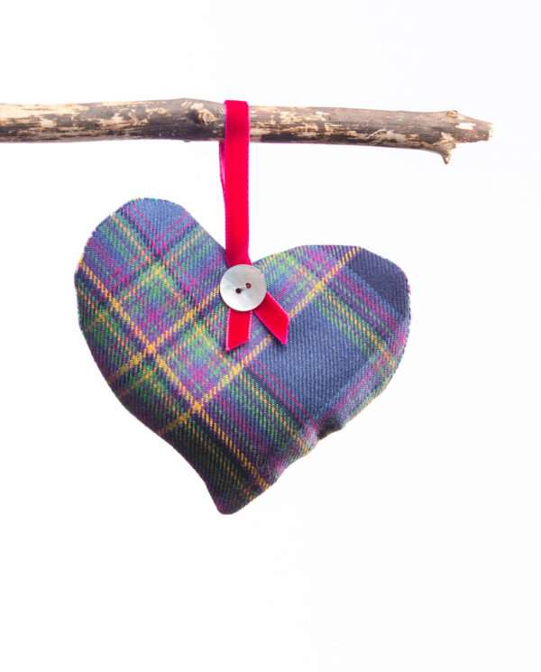 Highland Mist Tartan Scented Herb Hanging Heart