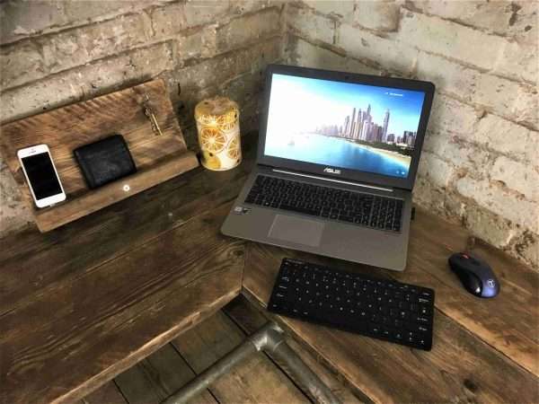 Corner Office Desk - Two Board, Custom Made From Reclaimed Scaffold Boards And Scaffold Tubes For Rustic, Industrial Look - Image 6
