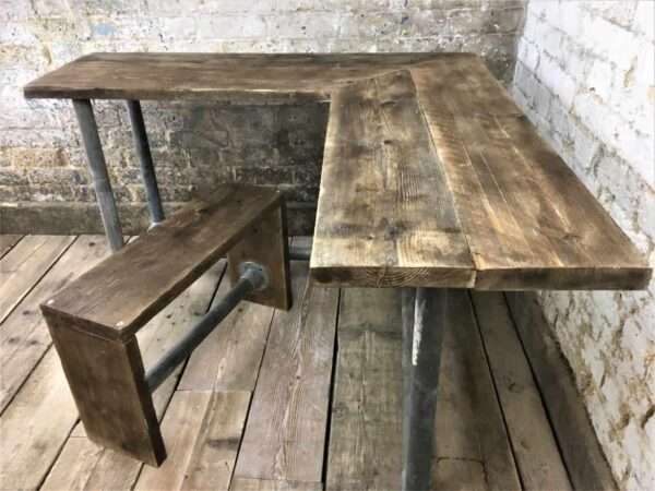 Ashwood - Corner Two board Mitre Desk - Reclaimed Scaffold Boards, NDO - Image 6
