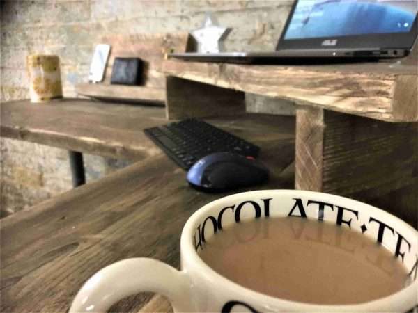 Corner Office Desk - Two Board, Custom Made From Reclaimed Scaffold Boards And Scaffold Tubes For Rustic, Industrial Look - Image 2