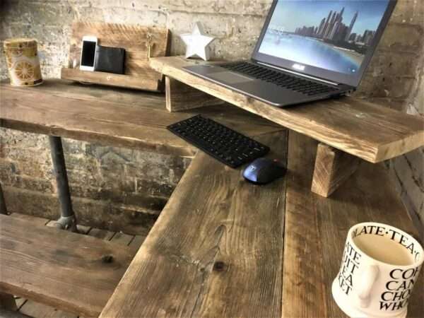 Ashwood - Corner Two board Mitre Desk - Reclaimed Scaffold Boards, NDO - Image 7